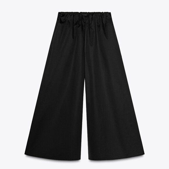 NWT Zara CULOTTES Black Wide-Leg Pants - Picture 2 of 3